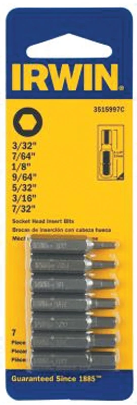 Irwin Industrial 3515997C O Aluminum Insert Bit Set 7 Piece 7 Pieces Allen Head