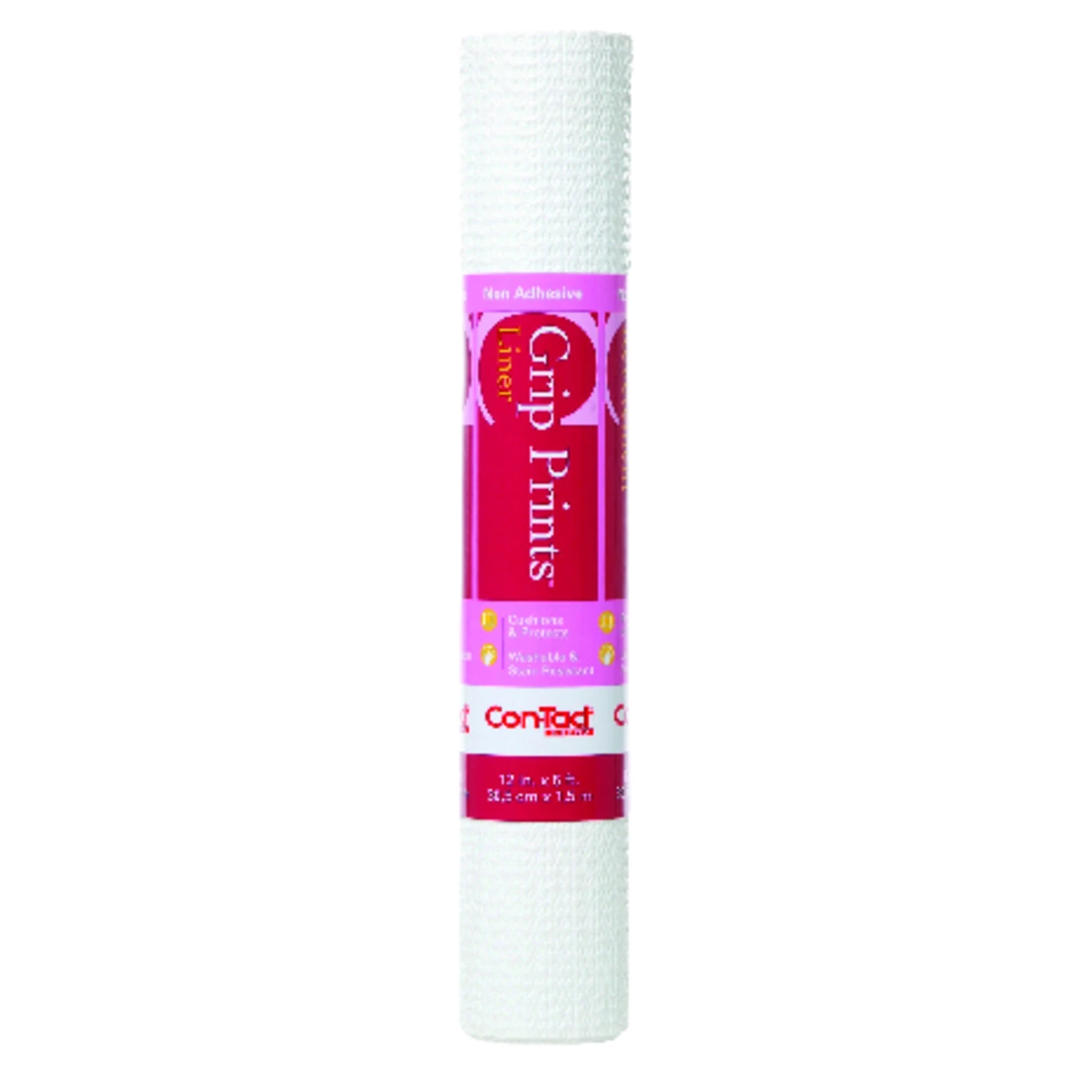 Con-Tact Grip Prints 5 ft. L x 12 in. W White Non-Adhesive Liner