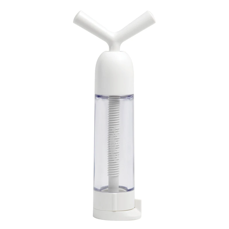White Plastic Garlic Machine - 7.75" Height, 3" Length, 1.5" Width