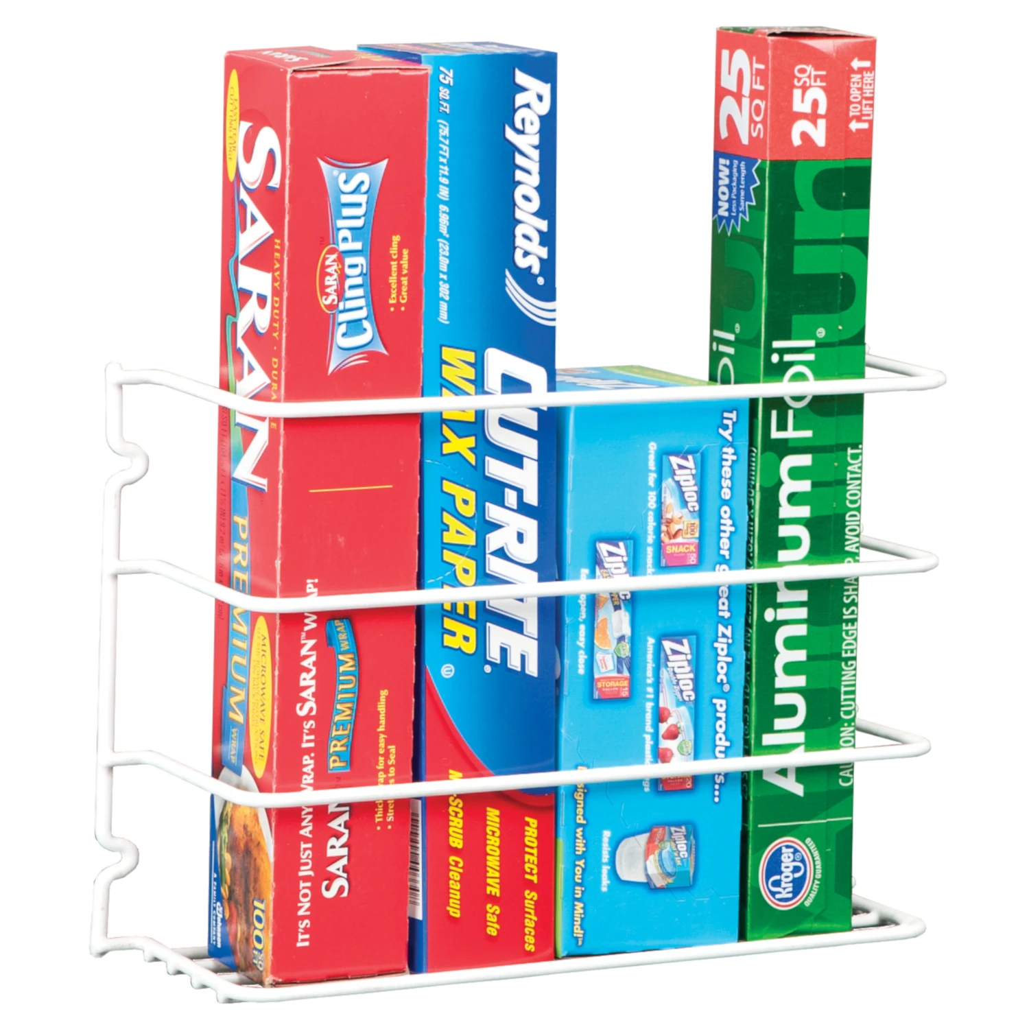 White Steel Cabinet Wrap Rack, 8 Inches by 12 Inches
