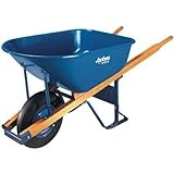 Steel Wheelbarrow with Flat Free Tire, 6 Cubic Feet Capacity