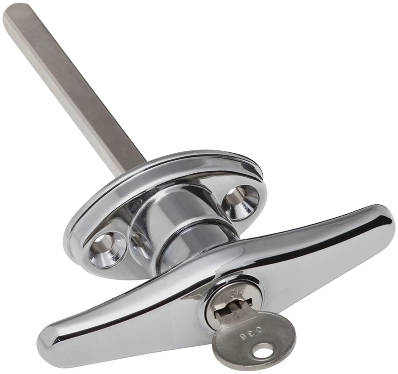Chrome Garage Door T-Handle Replacement with Durable Metal Construction