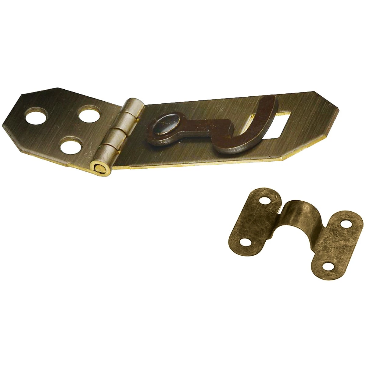 0.75 x 2.75 Inch Antique Brass Finish Hasp with Secure Latch