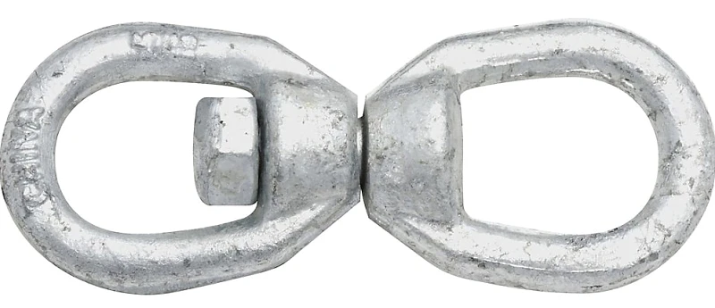 N241-083 5/16 Inch Forged Galvanized Chain Swivel, 1260 Lb Working Load