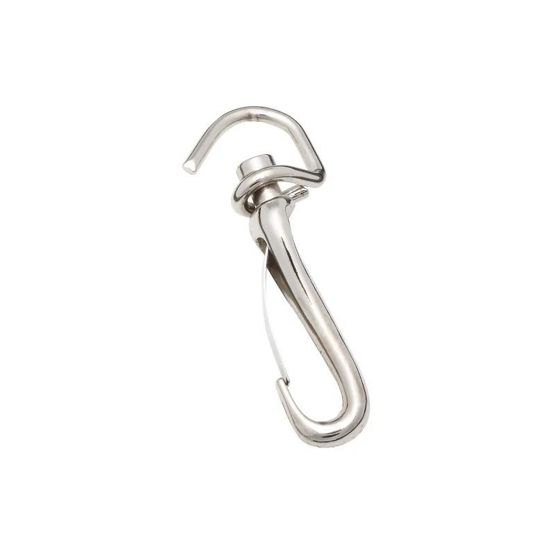 N222-794 1/2" X 2-3/4" Nickel Spring Snap With Open Swivel Eye