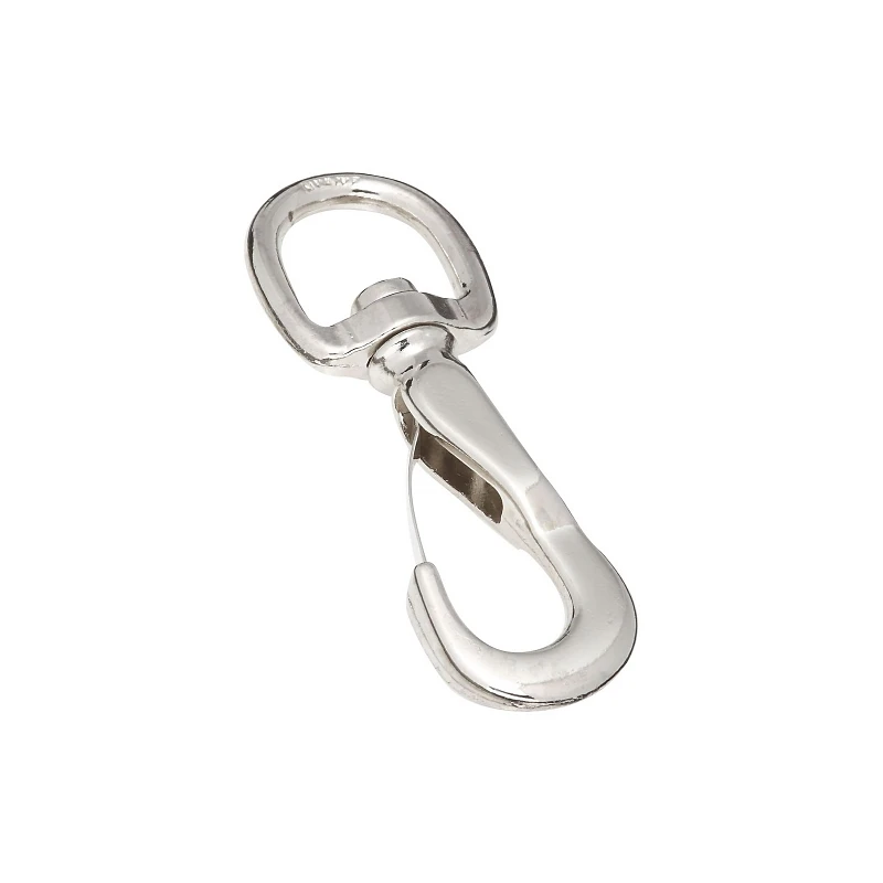 Spring Snap with Round Swivel Eye, Nickel Finish, 0.75 Inch by 3.625 Inch