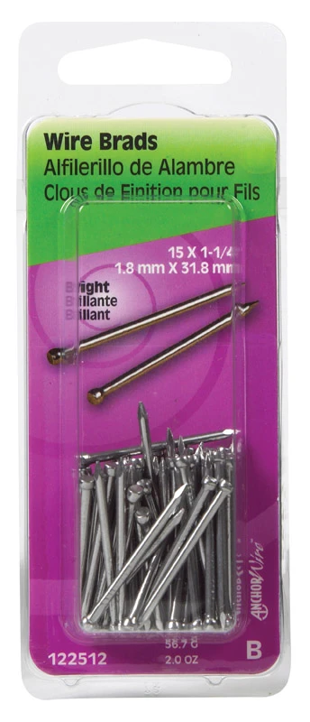 Bright Wire Brads, 1-1/4-In. x 15, 2 oz.