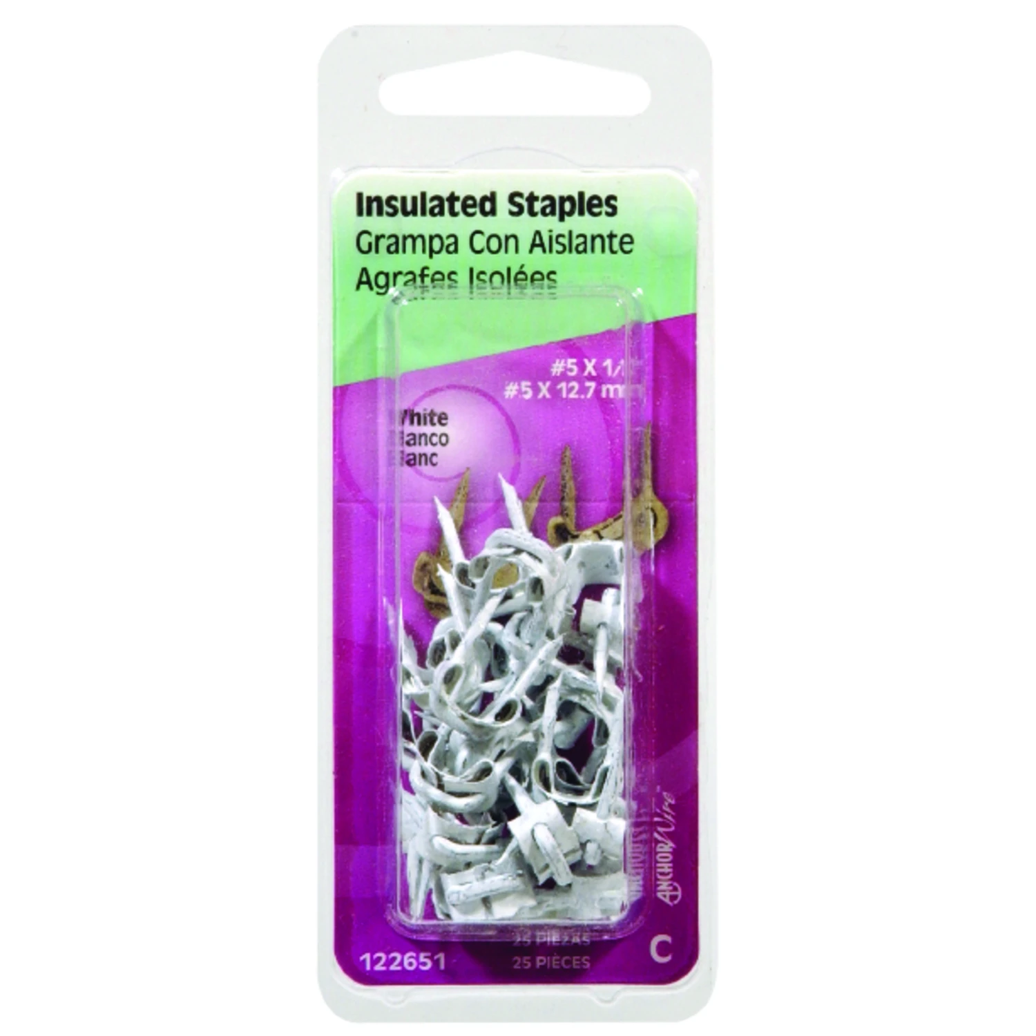 25-Pack #5 x 1/2-In. White Insulated Staples