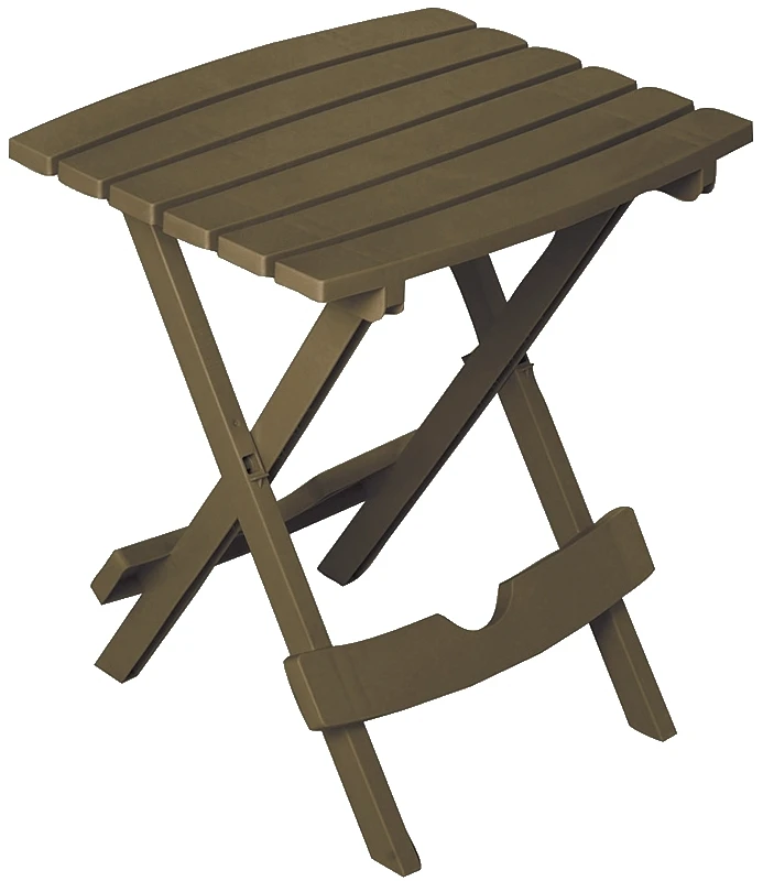 Quik-fold Earth Brown 15 In. X 17.5 In. Rectangle Resin Folding Side Table
