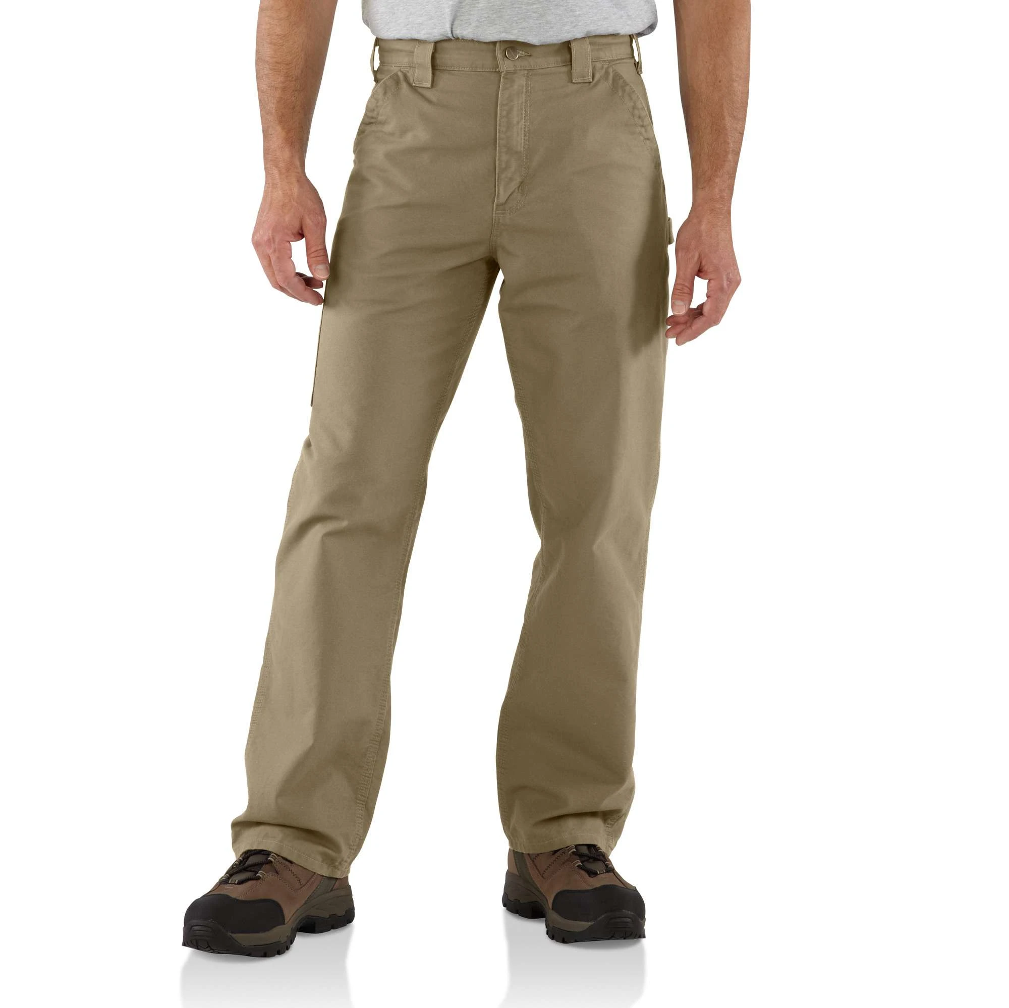 Dungaree Work Pants Canvas Loose Original Fit Dark Khaki Size 38 by 30 Inches