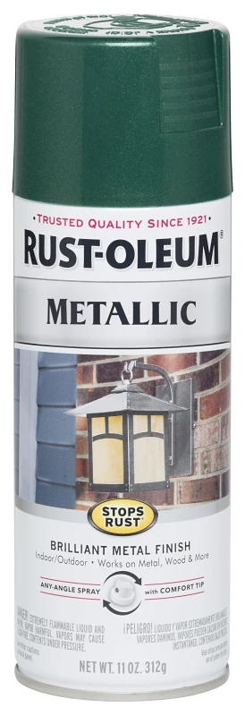 Stops Rust Metallic Spray Paint, Racing Green, 11 Ounce Can