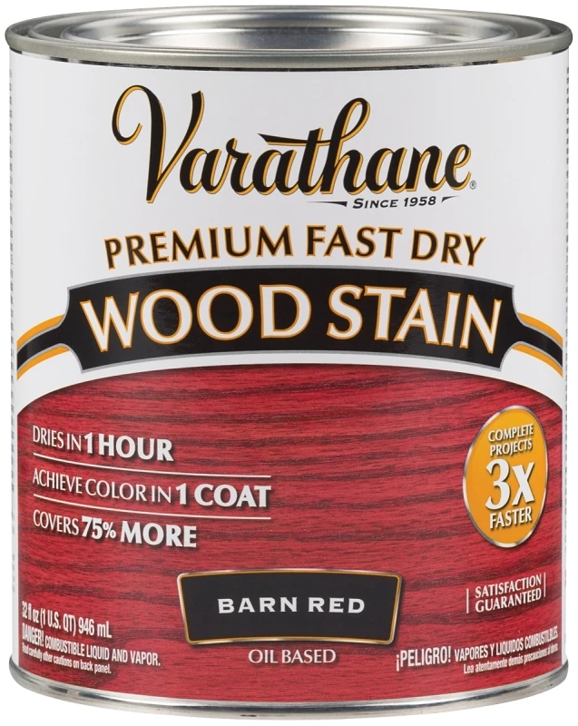 Fast Dry Oil-Based Interior Wood Stain, Barn Red, 1 Quart