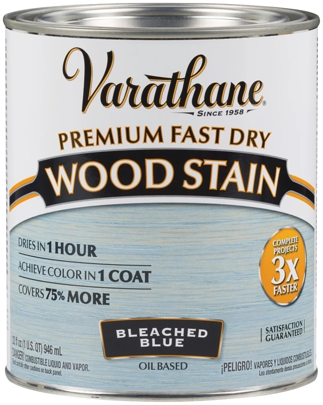 Fast Dry Interior Oil-Based Wood Stain Bleached Blue 1 Quart