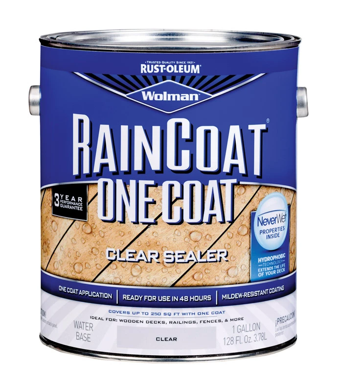 Raincoat Clear Water-based Wood Sealant, 1 Gallon, Uv & Mildew Resistant
