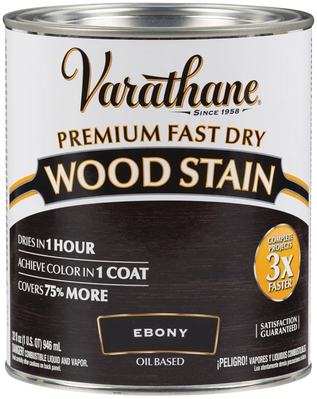 Fast Dry Ebony Wood Urethane Modified Alkyd Interior Wood Stain, 1 Quart