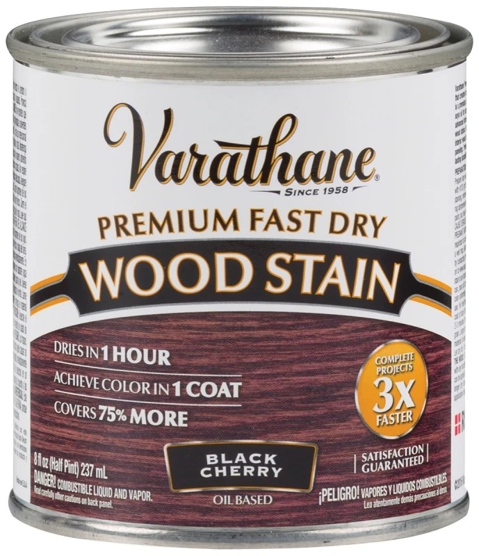 Fast Dry Black Cherry Urethane Modified Alkyd Interior Wood Stain, 1/2 Pint