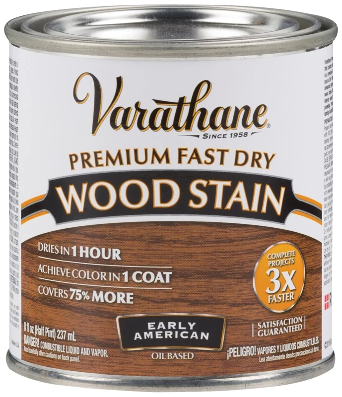 Fast Dry Early American Urethane Modified Alkyd Interior Wood Stain, 1/2 Pint