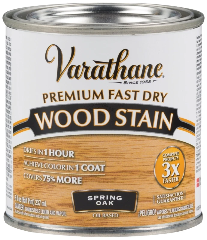 Fast Dry Spring Oak Urethane Modified Alkyd Interior Wood Stain, 1/2 Pint