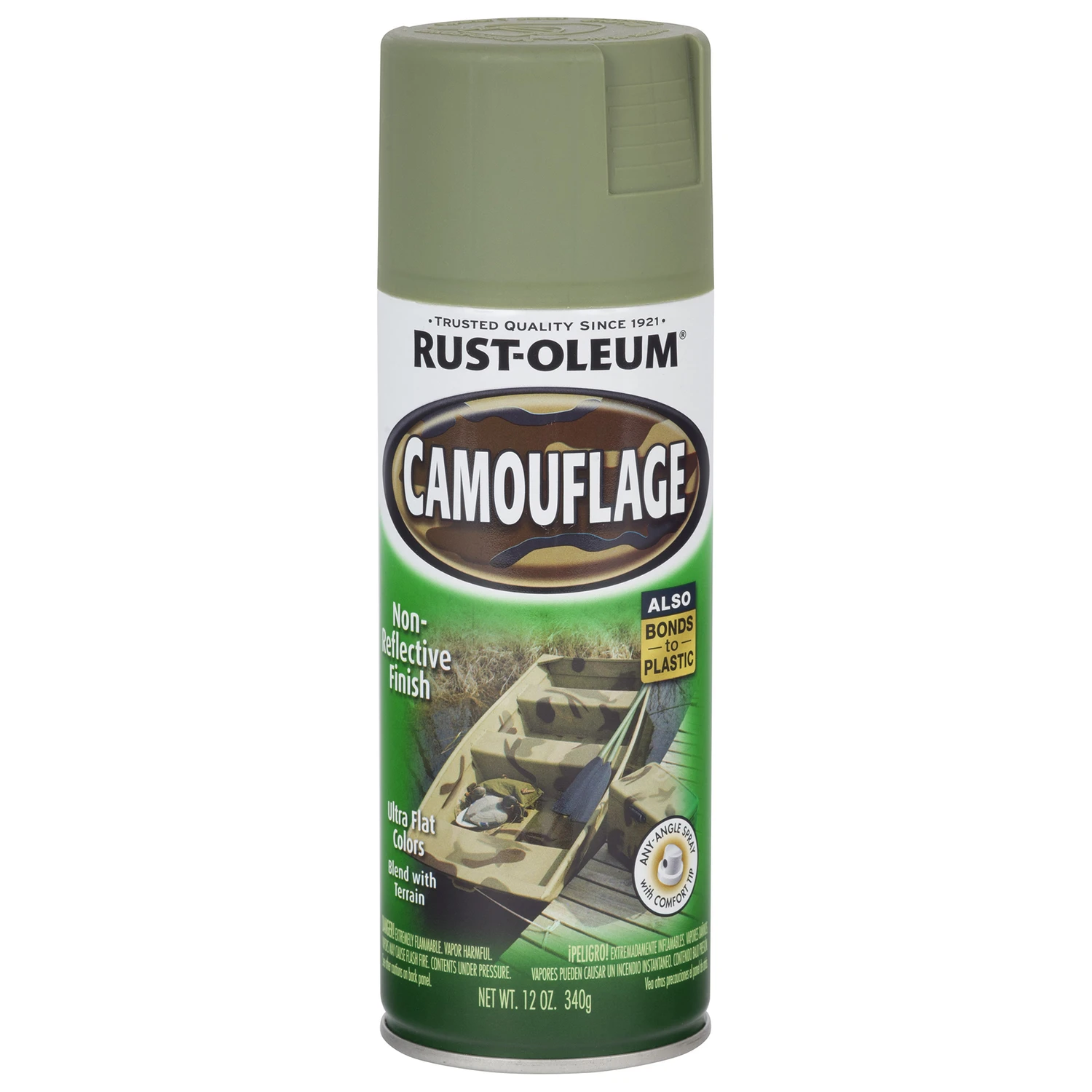 Camouflage 12 Oz. Flat Spray Paint, Army Green - Ultra Cover