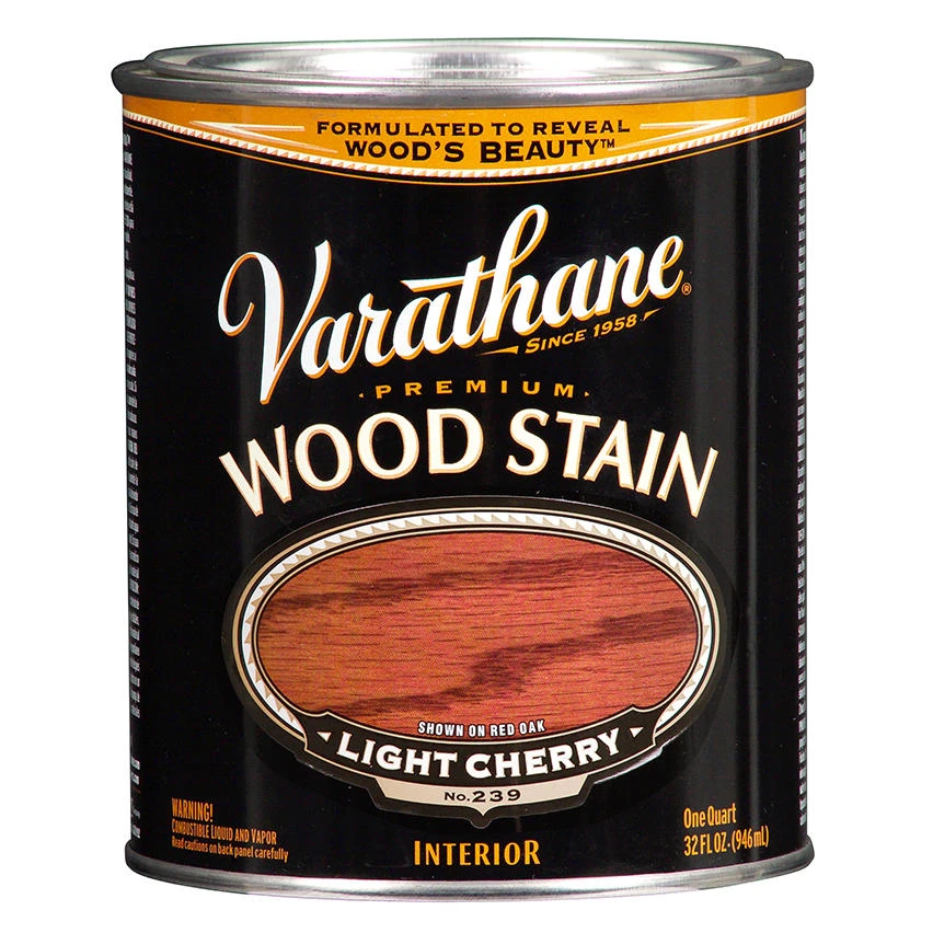 Premium Wood Stain, Light Cherry, 1 Quart - Oil-based Interior Stain