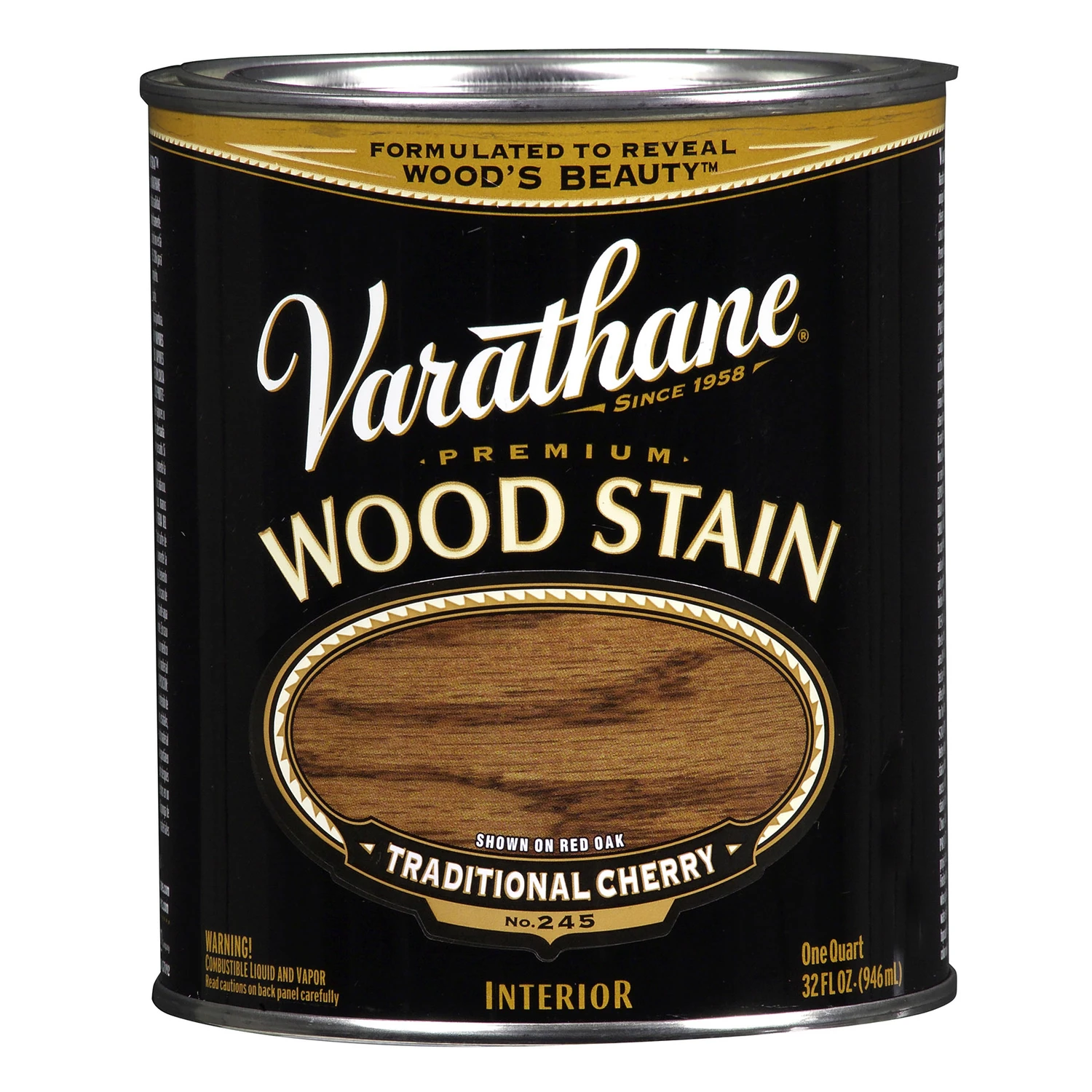 Premium Semi-transparent Traditional Cherry Oil-based Wood Stain 1 Quart