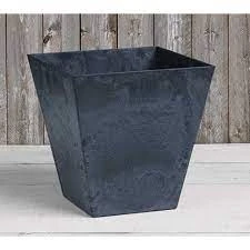 ArtStone Ella Planter, Plastic, Water-Minder, Black, 6 In. Sq.