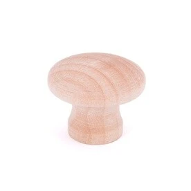 Wood Cabinet Knob, 1.25 Inch Diameter, Round Shape, Single Piece