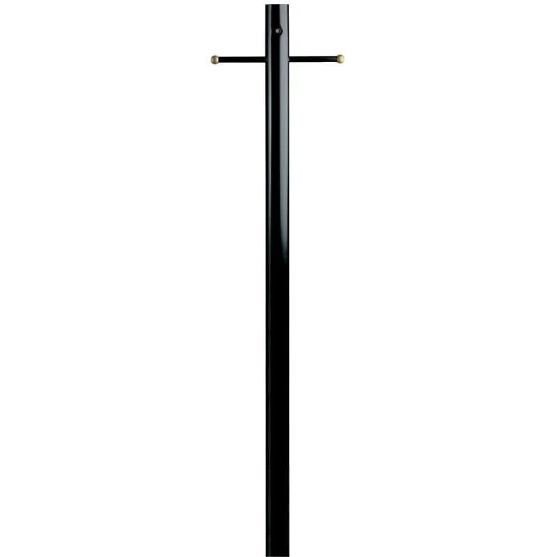 7 Ft. Black Steel Outdoor Lamp Post With Photocell And Convenience Outlet