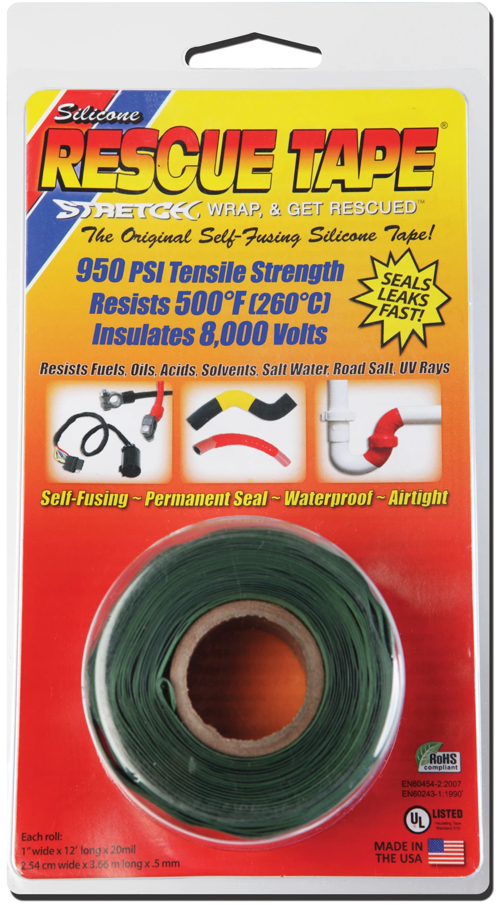 Rescue Tape Green 12 ft. L x 1 in. W Silicone Tape 6