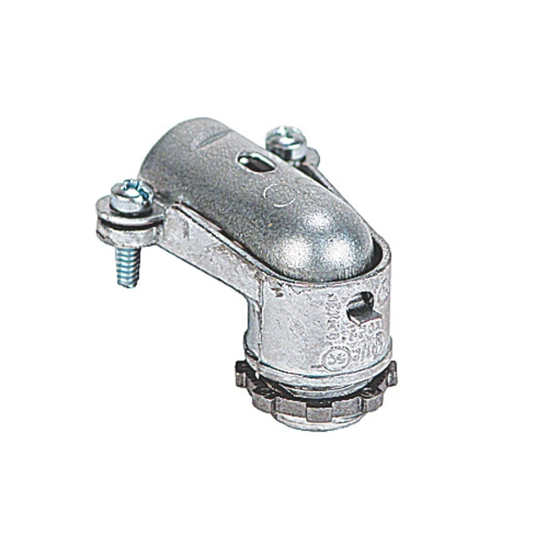 Conduit Fitting, Flexible Clamp Connector, 90-Degree, 1/2-In.