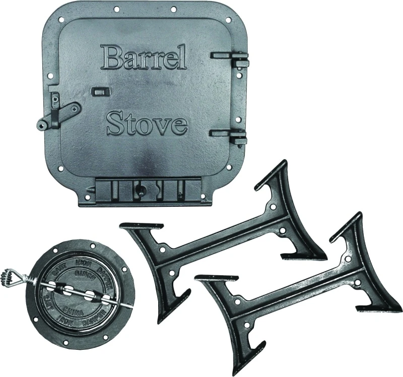 Bk100e/bsk1000 2-piece Barrel Stove Kit For 30 Or 55 Gal Drums, 6 In Flue