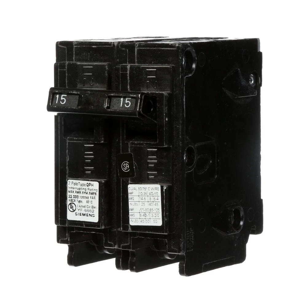 Q215 15 Amp Double-pole Circuit Breaker, 120/240 Volt, Thermal Magnetic Trip