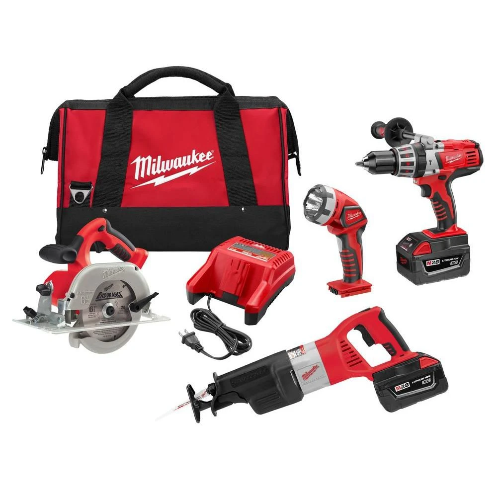 M28 28-volt Lithium-ion Cordless 4-tool Combo Kit With Batteries And Charger