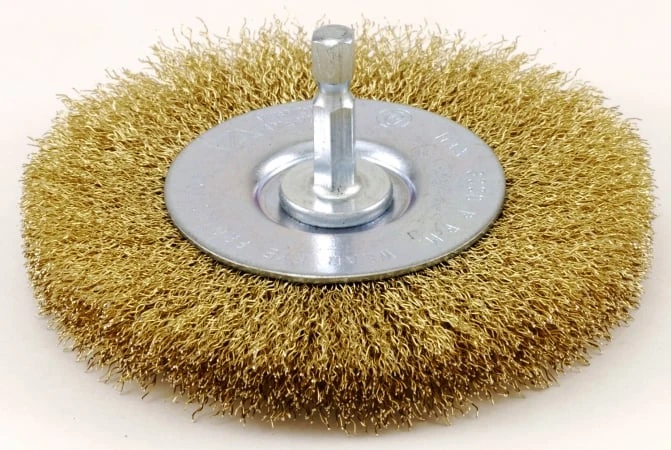 16792 3 Inch Fine Brass Wire Wheel Brush With 1/4 Inch Hex Shank