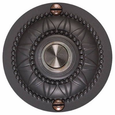IQ America Wired Oil Rubbed Bronze Medallion Design Lighted Doorbell Push-Button