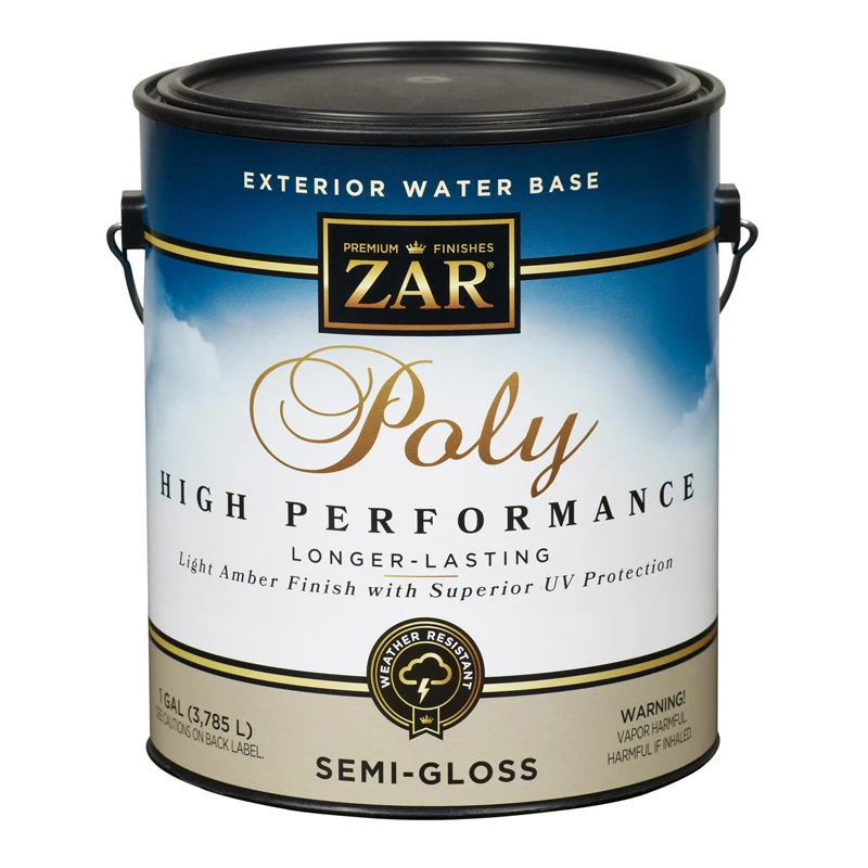Semi-gloss Clear Exterior Polyurethane, 1 Gal, Model 34213, Water-based, Light Amber