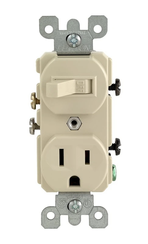 Leviton Ivory 15A Heavy-Duty Switch & Outlet
