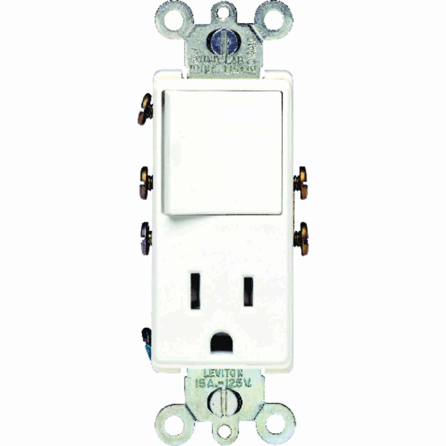 White 15a Combination Switch & Outlet, Model S02-5625-w, Ul Listed