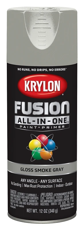 Fusion All-in-one Gloss Spray Paint & Primer, 12 Oz, Smoke Gray