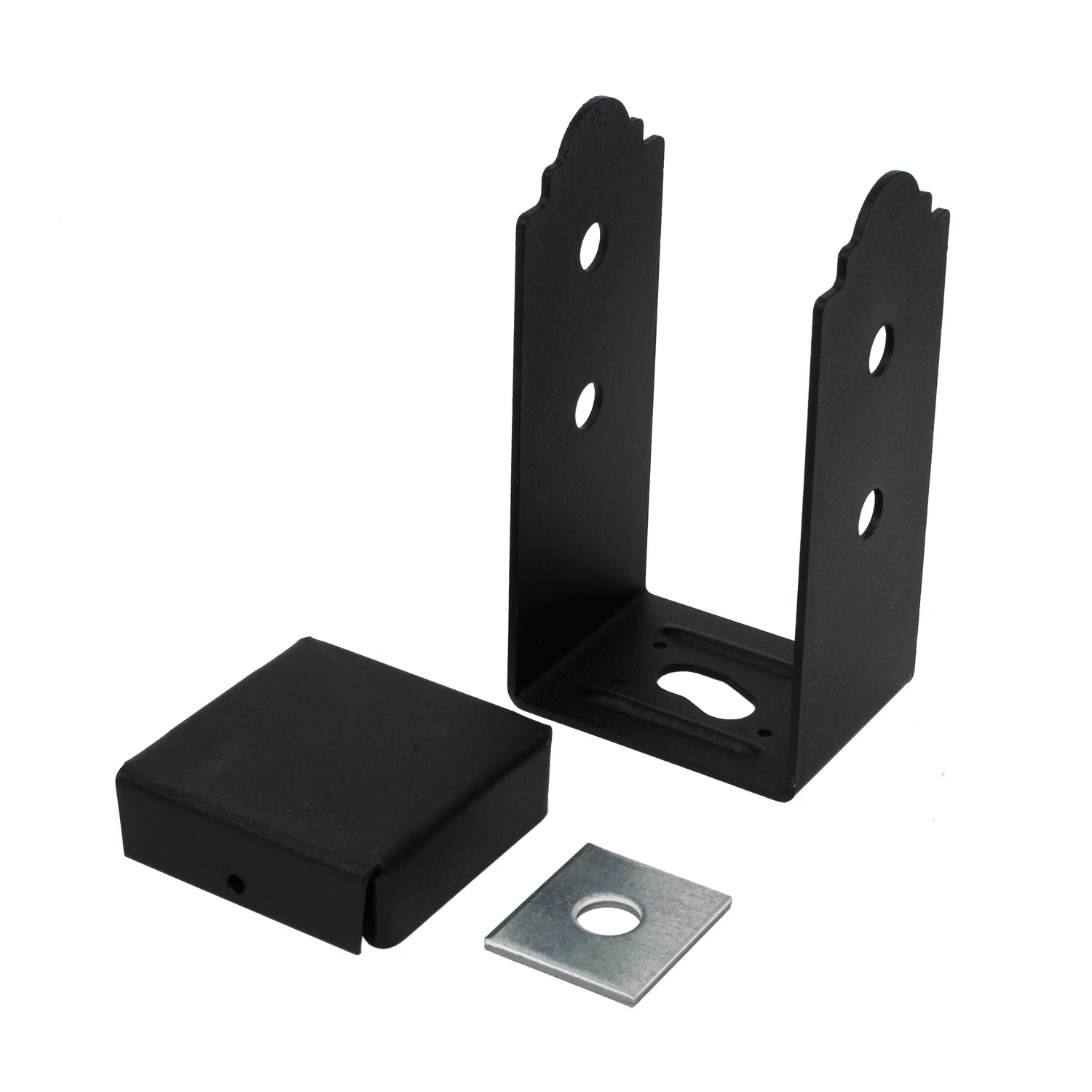 Outdoor Accents, ZMAX Coating, Galvanized Steel, Black, 4 x 4 In.