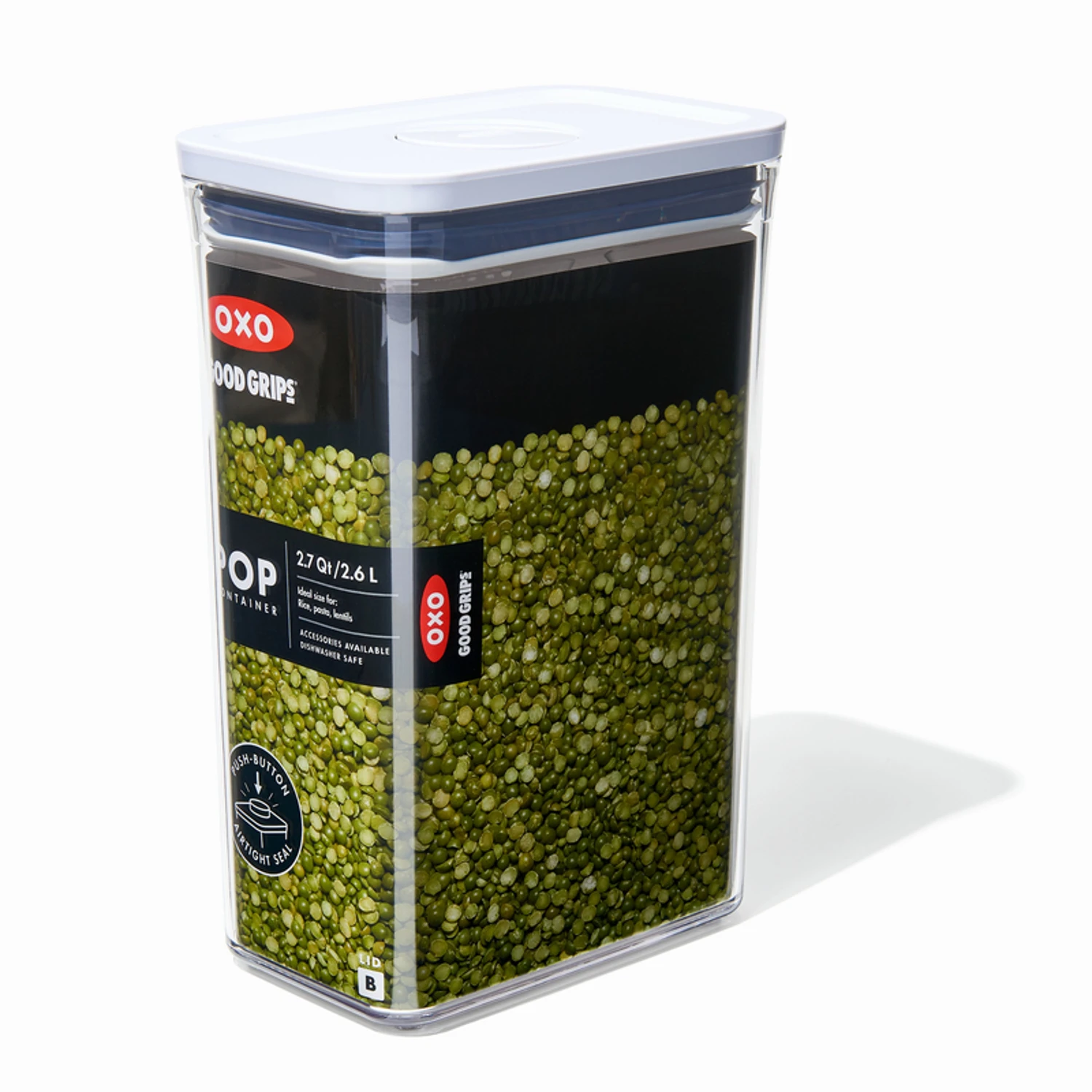 2.7 Qt. Medium Rectangle Pop Container, Airtight, Stackable, Clear Plastic, Model 11234500
