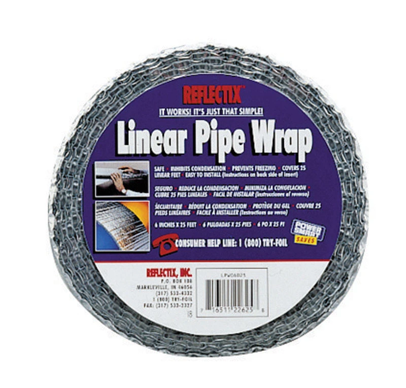 Pipe Wrap Insulation Foil, Standard Edge, 2 In. x 25 Ft.