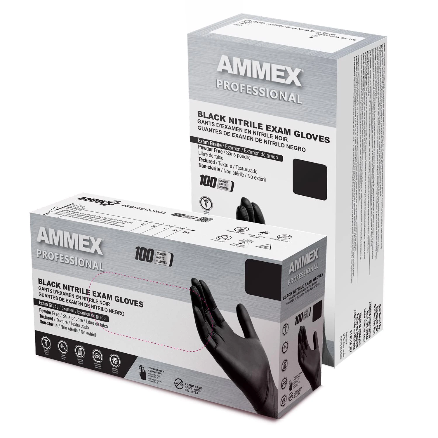 Medical Exam Nitrile Gloves, Latex Free, Black, Medium, 100-Ct.