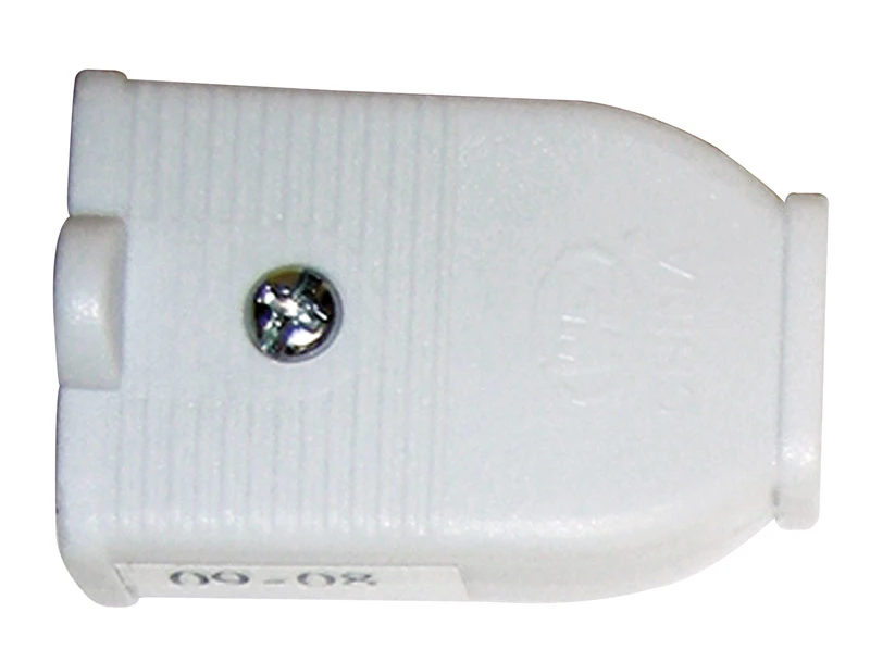 Pass & Seymour 15a White Polarized Connector, Nema 1-15r, 2 Pole, 2 Wire
