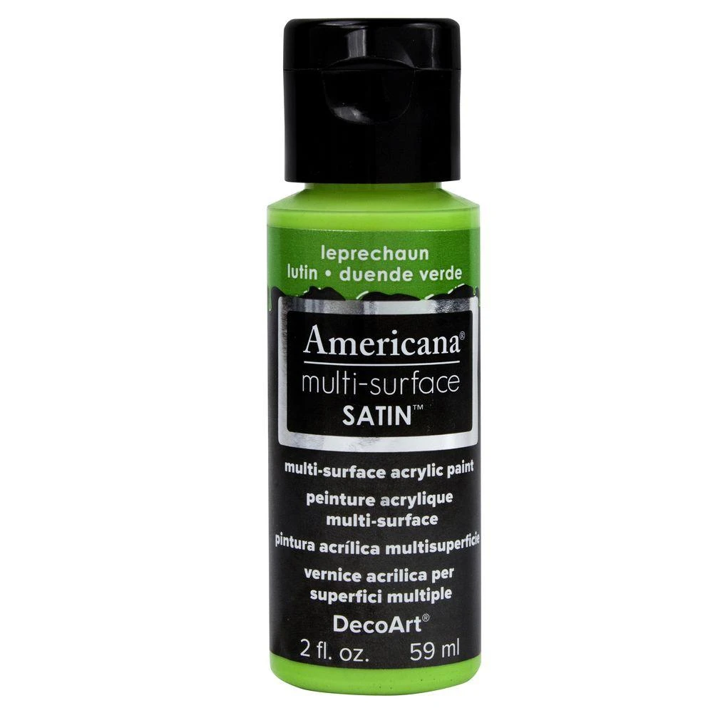 Americana Multi Surface Craft Paint Leprechaun Satin Finish 2 Ounce Bottle