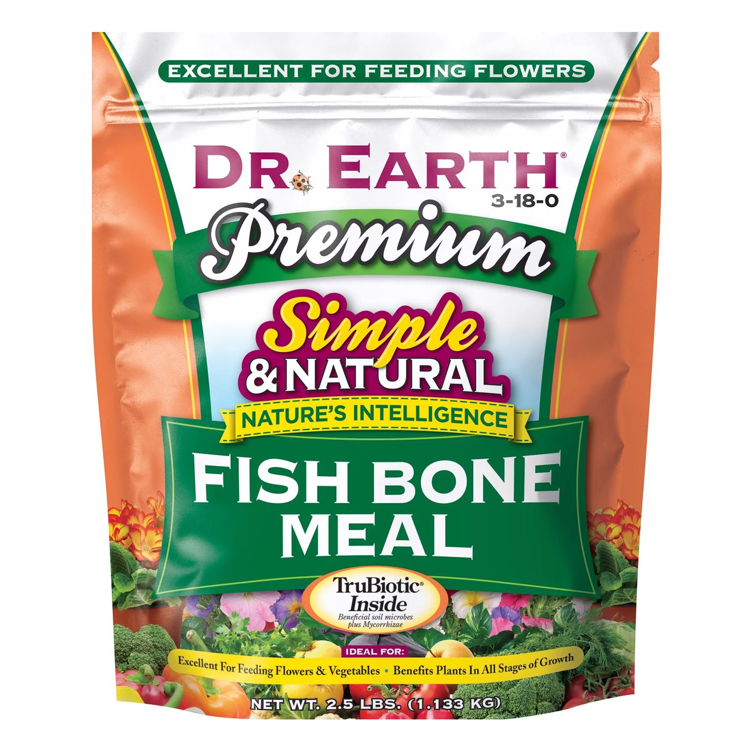 Organic Fish Bone Meal 2.5 Lb, 3-18-0, Natural Plant Food