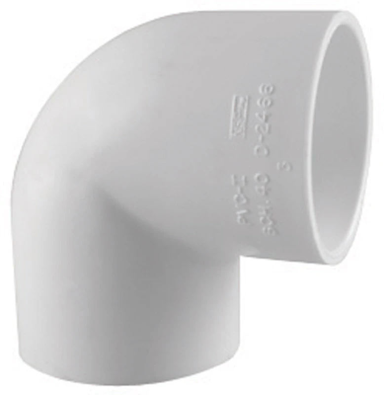 Schedule 40 PVC 90-Degree Pressure Elbow, White, 3/4 In.