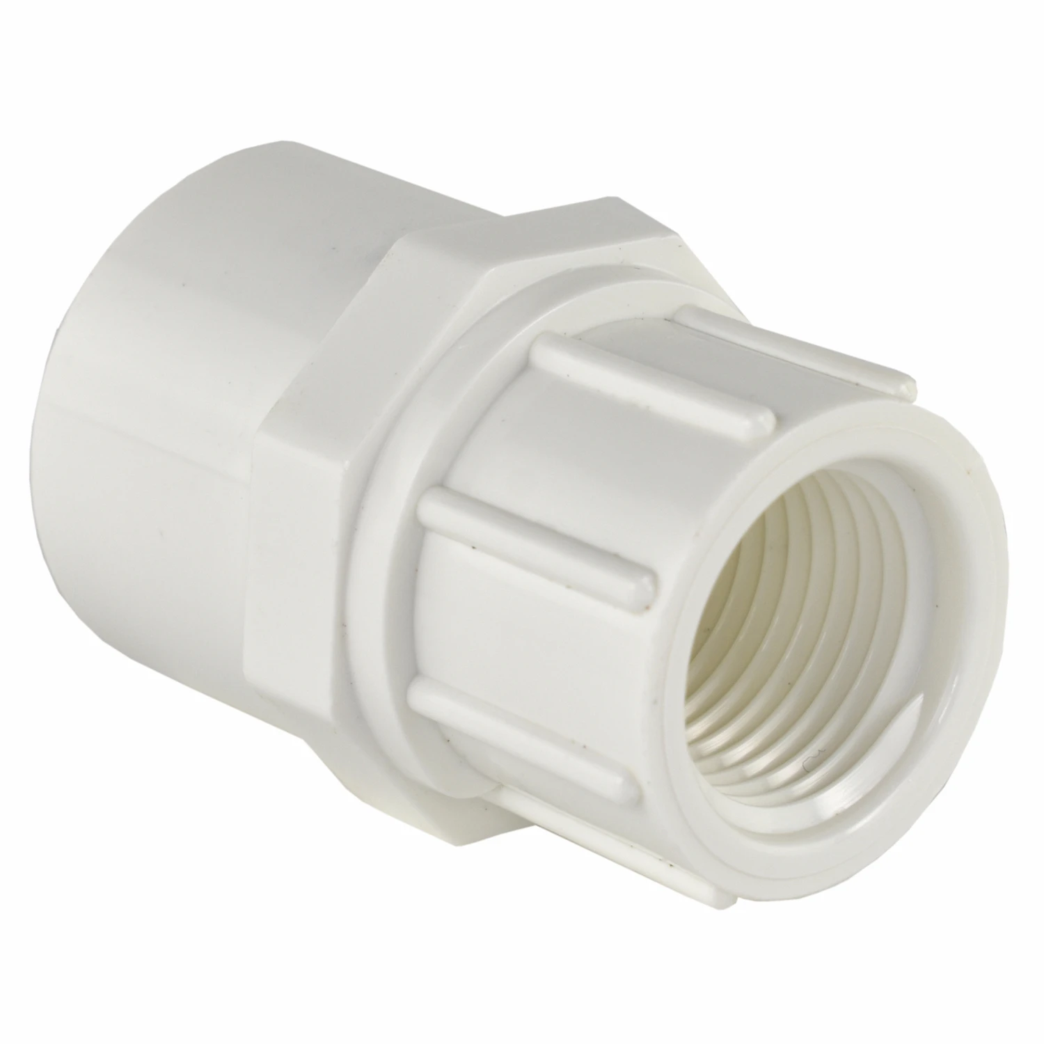 Schedule 40 Pipe Adapter, Reducing, Slip x FPT, White, 3/4 In. x 1/2 In.