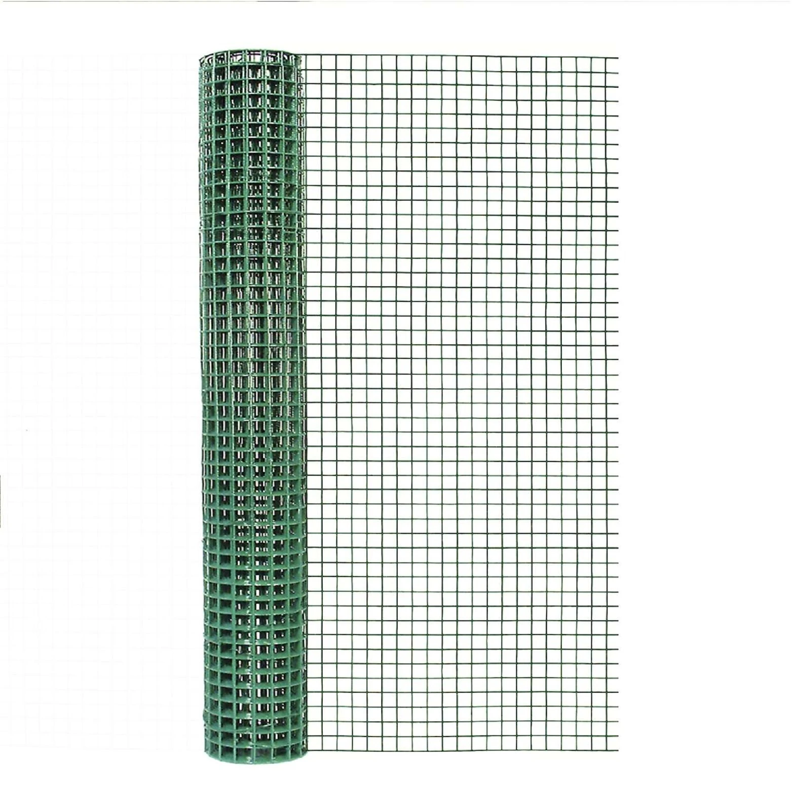 Galvanized Metal Hardware Cloth Fence, Green Pvc Coating, 24-inch X 5-feet
