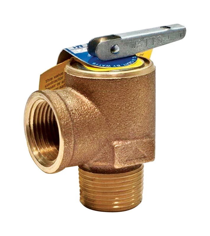 Bronze Boiler Pressure Relief Valve with Male Inlet, Three Quarter Inch Size